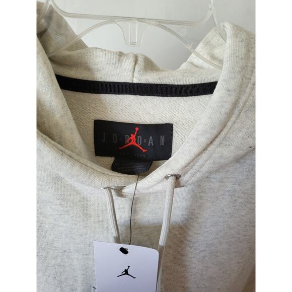 NEW NIKE AIR JORDAN FLIGHT PULLOVER HOODY OATMEAL HEATHER SIZE M DA9816-141 - Picture 6 of 6